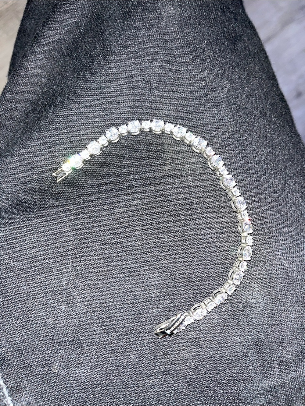 Givenchy Silver-Tone Clear Crystal Tennis Bracelet